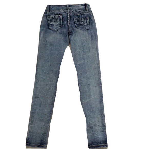 GoGo Star Factory Whiskered Distressed Stretchy Triple Closure Jr Womens 27 x 32 - Picture 2 of 7